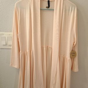 Pale Blush Open Frony Knit Cardigan